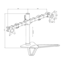 Support de bureau sur pied pour 2 écrans - DS1002D-B1 - OfficePartner.fr