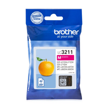 Cartouche d'encre d'origine Brother magenta - LC3211M - Cartouche d'encre Magenta originale Brother LC3211M de capacité standard - cartouche seule. Imprime jusqu'à 200 pages. Imprimantes compatibles : Brother DCP-J772DW, DCP-J774DW, MFC-J890DW, MFC-J895DW, DCP-J572DW, MFC-J491DW, MFC-J497DW.