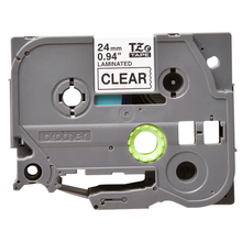 Cassette originale à ruban pour étiqueteuse Brother 24mm noir sur transparent - TZe-151